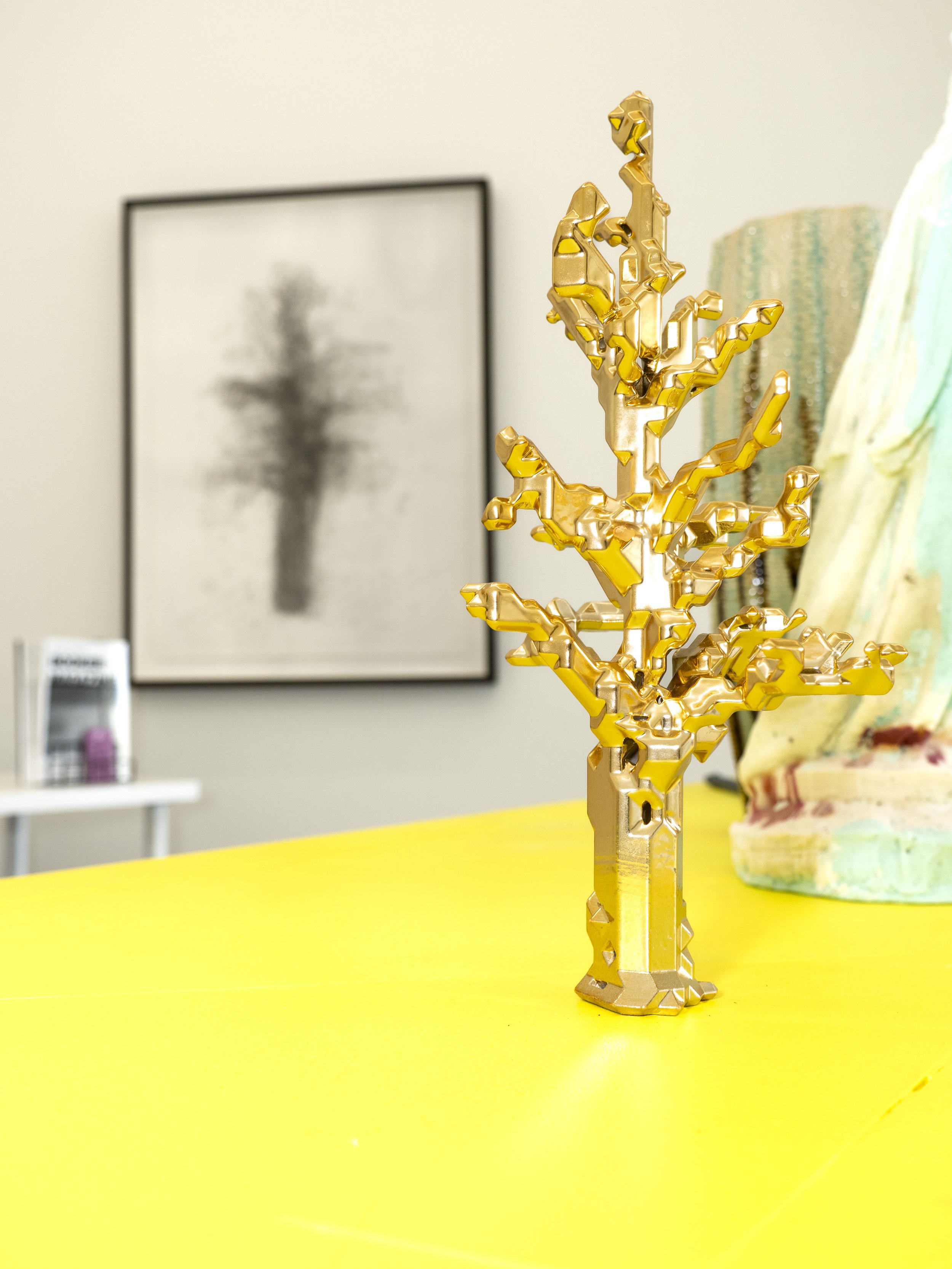 Peter Nelson, TreeGAN sculpture, 2022. Electroplated 3D printed resin. Documentation Richard Trang.