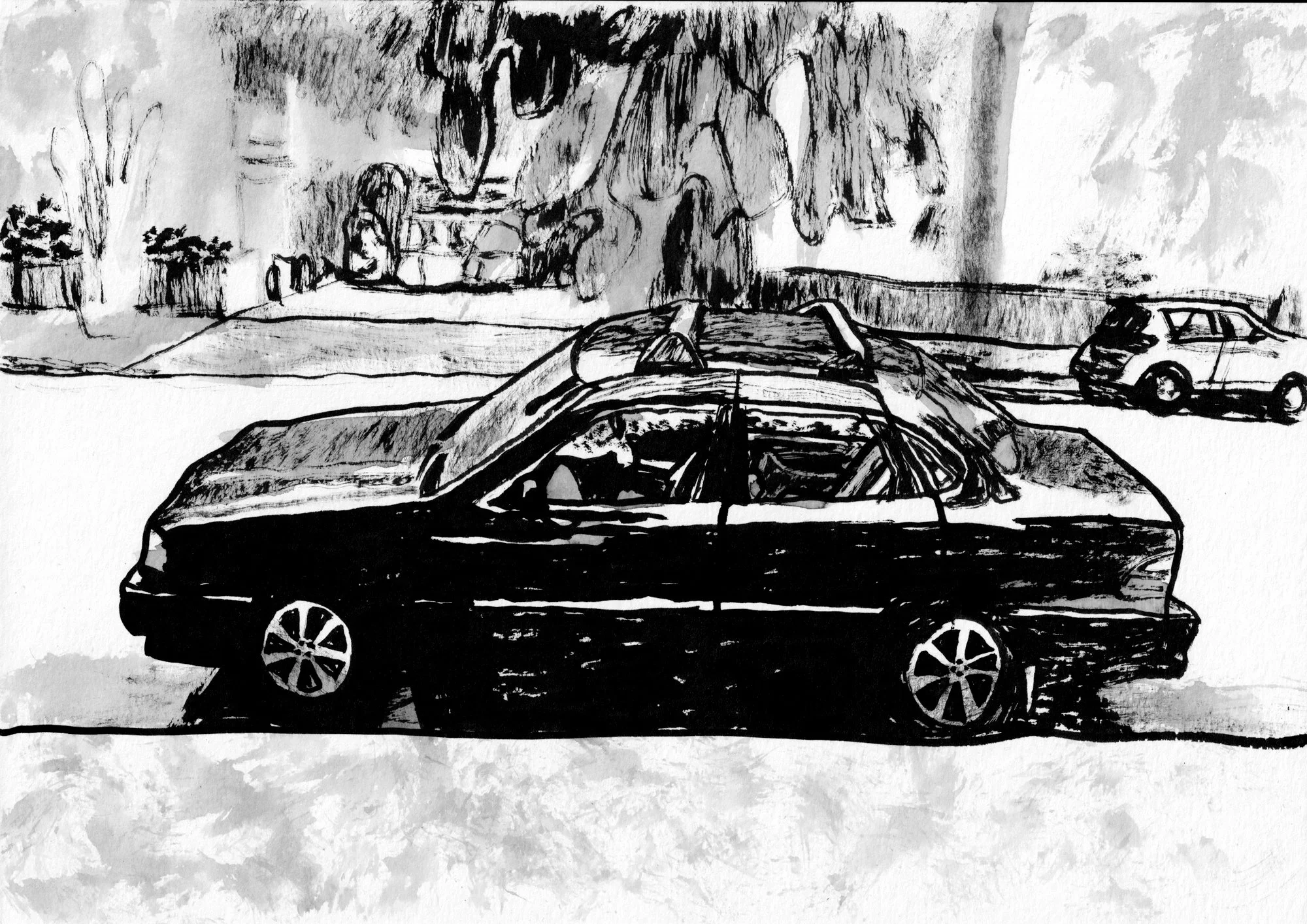 Alex Karaconji – Black Car, 2025. Still from Letter #1, 2025.  Stop-motion animation. Image courtesy of the artist.