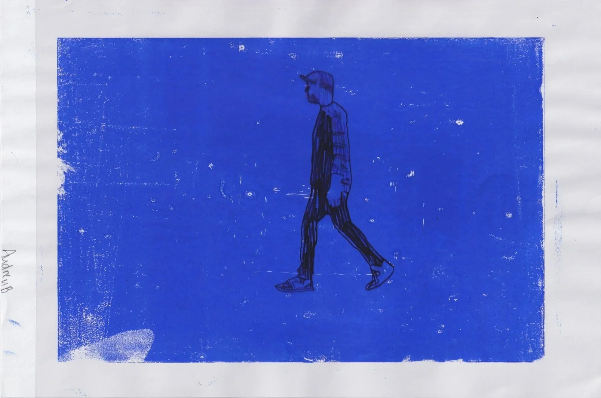 Alex Karaconji – Blue Figure, 2025. Still from Letter #1, 2025. Stop-motion animation. Image courtesy of the artist.