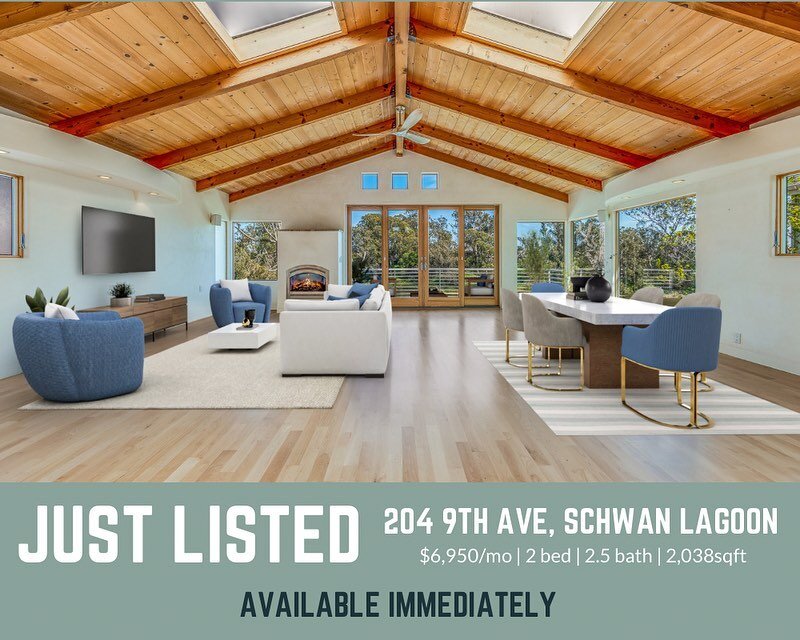 Two luxury rentals available immediately in two of the most enviable locations in Santa Cruz County.

204 9th Ave is a spacious 2/2.5 boasting idyllic views over Schwan Lagoon &amp; Twin Lake Beach. The local pair of bald eagles have even been found 