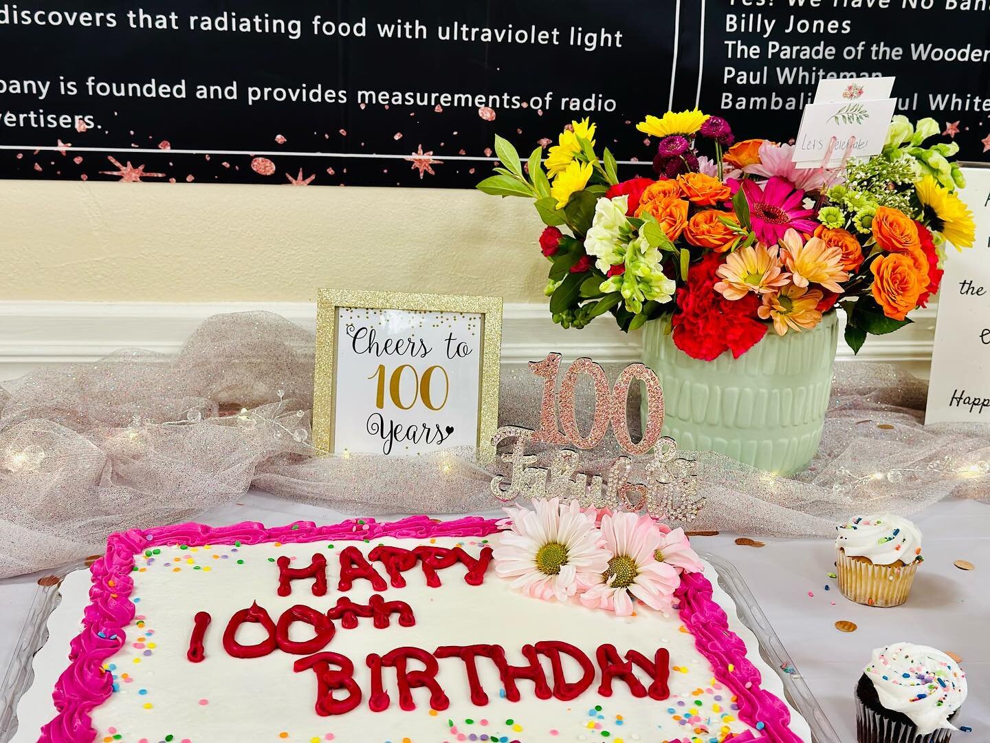 This afternoon, I had the privilege of attending a birthday celebration for Mary who turned 100 today! 🎉 🎂 She was the most sweetest and vibrant 100 YO I have ever met! The staff did such an amazing job putting together her celebration. 💗🥳
