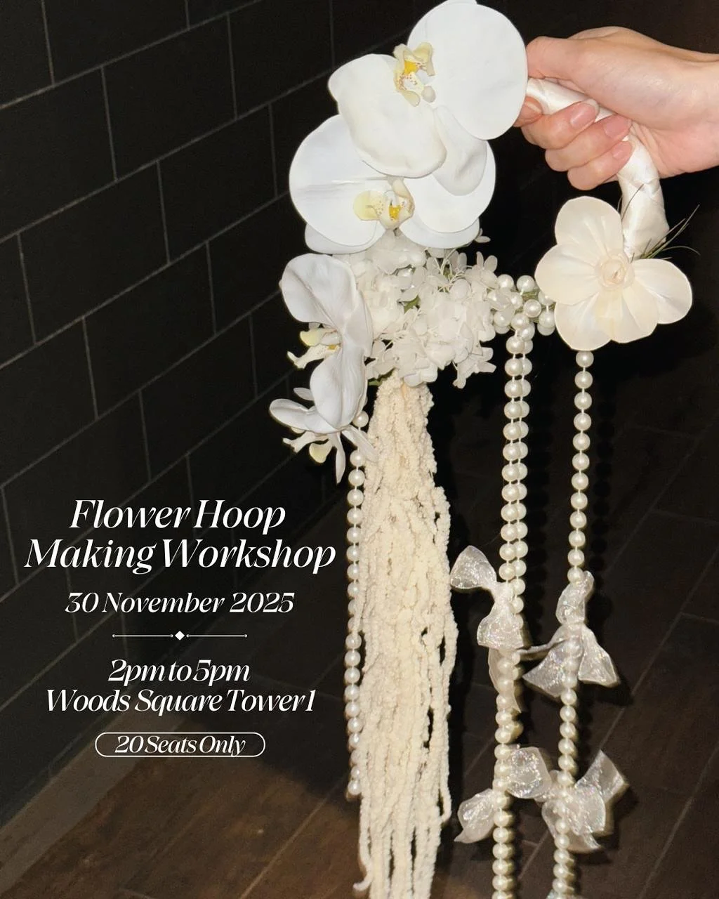 From bouquets to flower hoops~ Something new, fun and a little bit fancy. ✨🌸

Come create your own work of art &mdash; elegant, modern and oh-so-photogenic. Perfect for couples, friends, or a fun solo afternoon out.

🗓️ 30 Nov 2025 | 2&ndash;5PM | 
