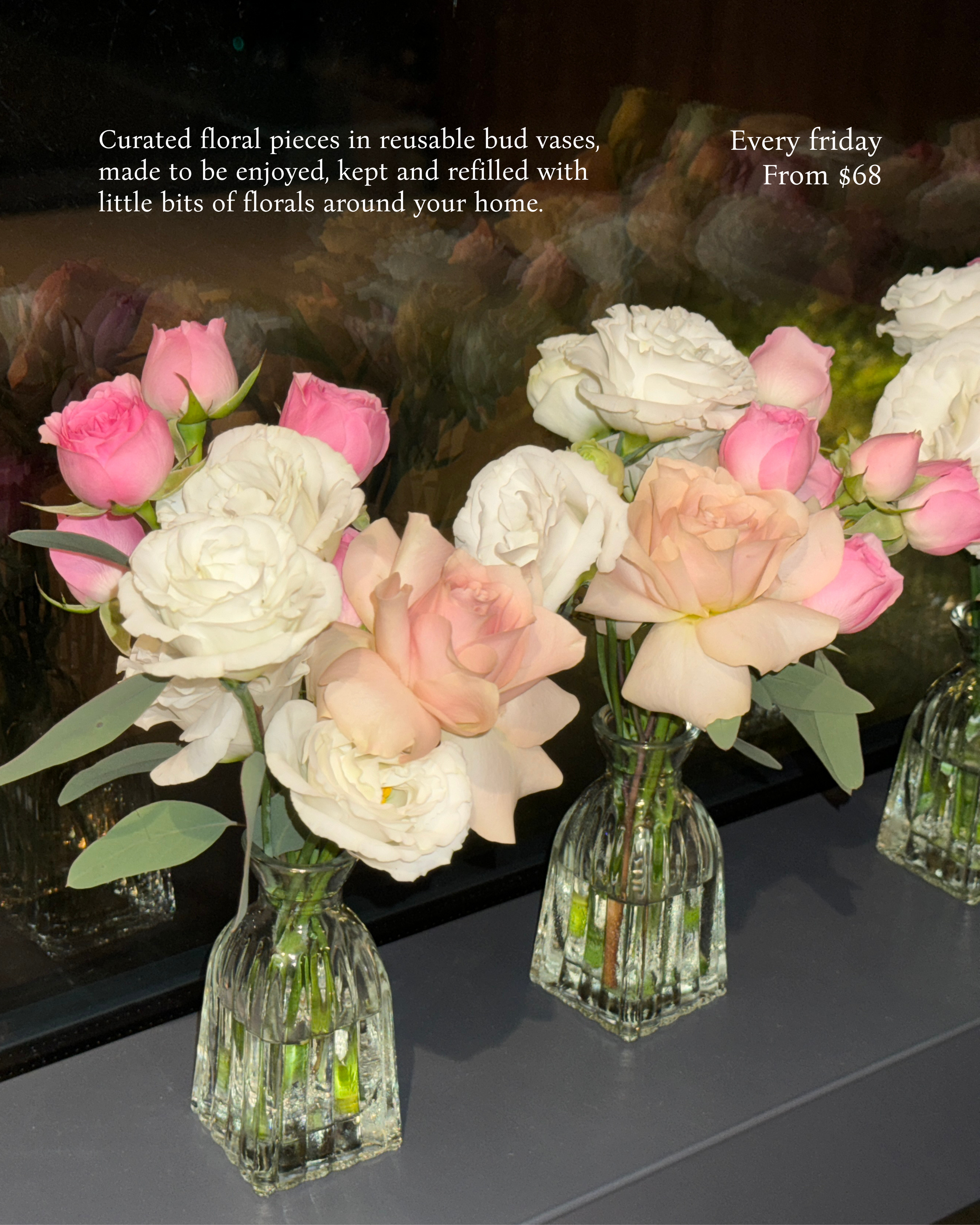 Fresh Rose Bud Vase (August Exculsive)