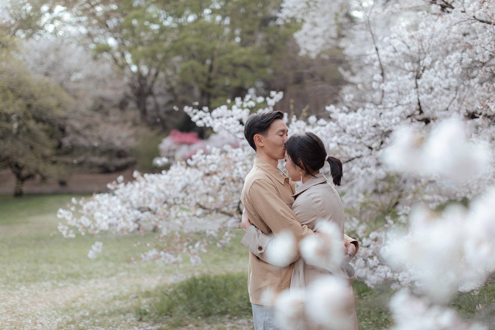 Proposal photoshoot cherry blossom Tokyo