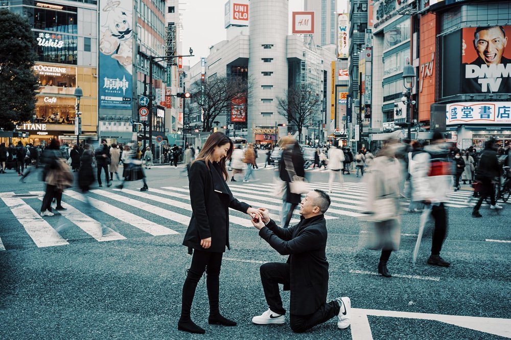 Proposal photoshoot in Shibuya Tokyo