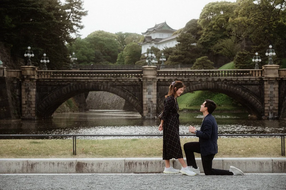 Proposal photoshoot near Tokyo Imperial Palace