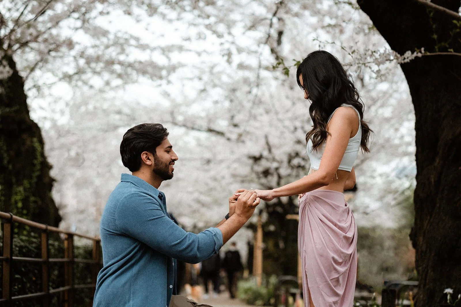 Proposal photoshoot at Chidorigafuchi — cherry blossom