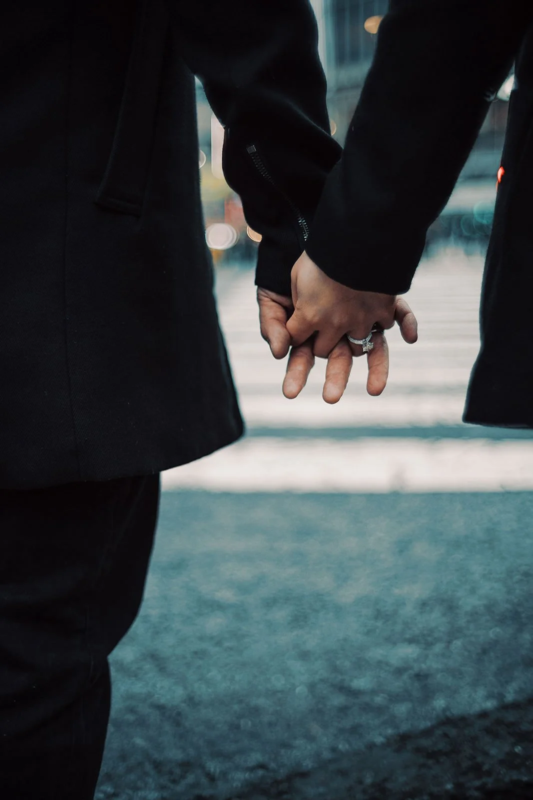 Proposal photoshoot at Shibuya Crossing — snowy