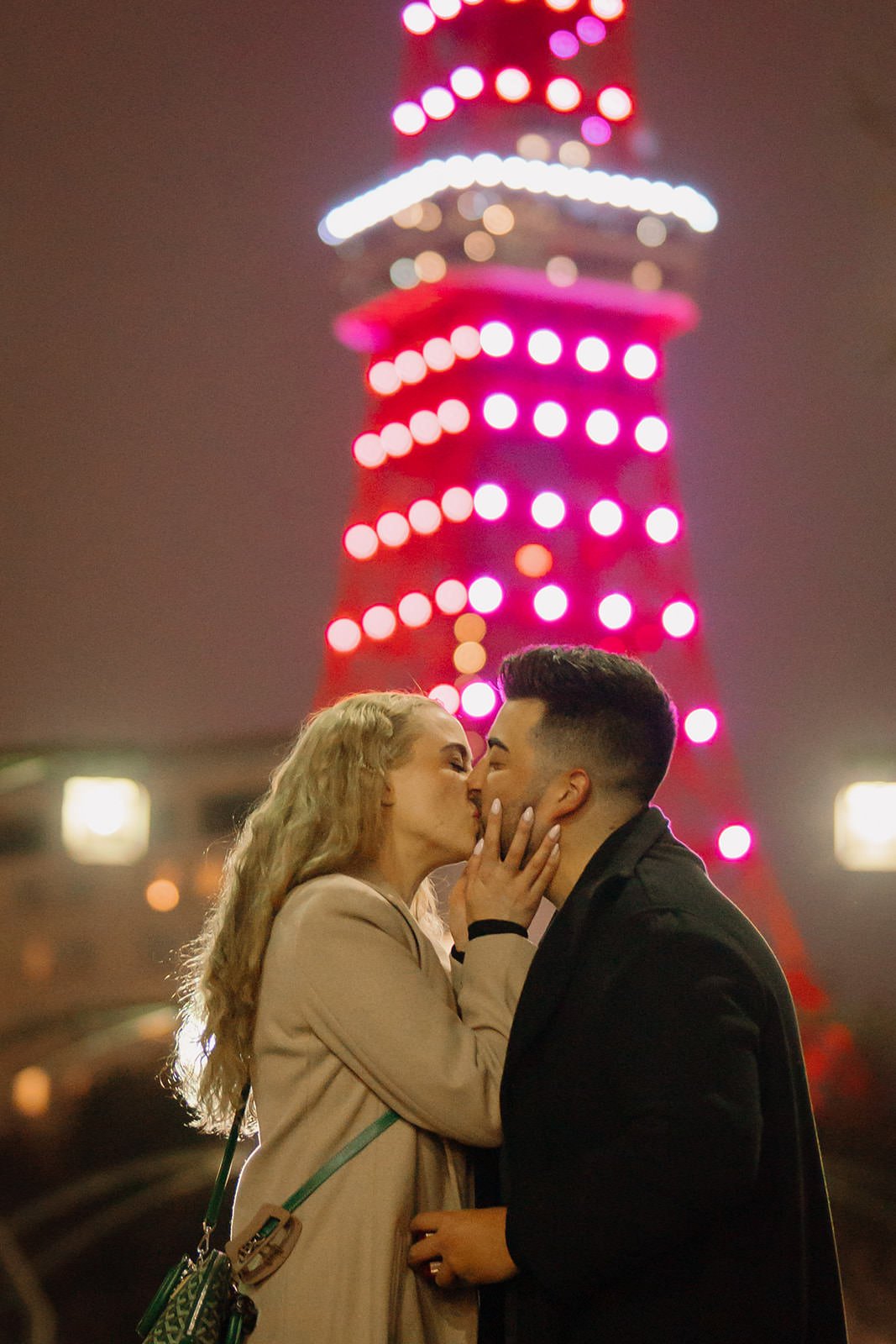 Proposal photoshoot at Tokyo Tower — night