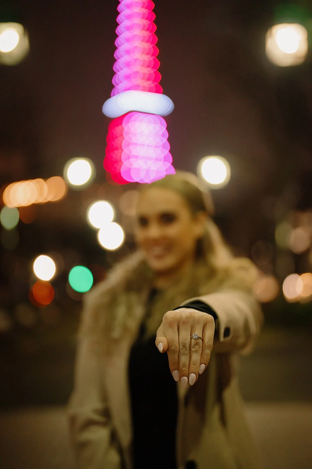 Proposal photoshoot at Tokyo Tower — night