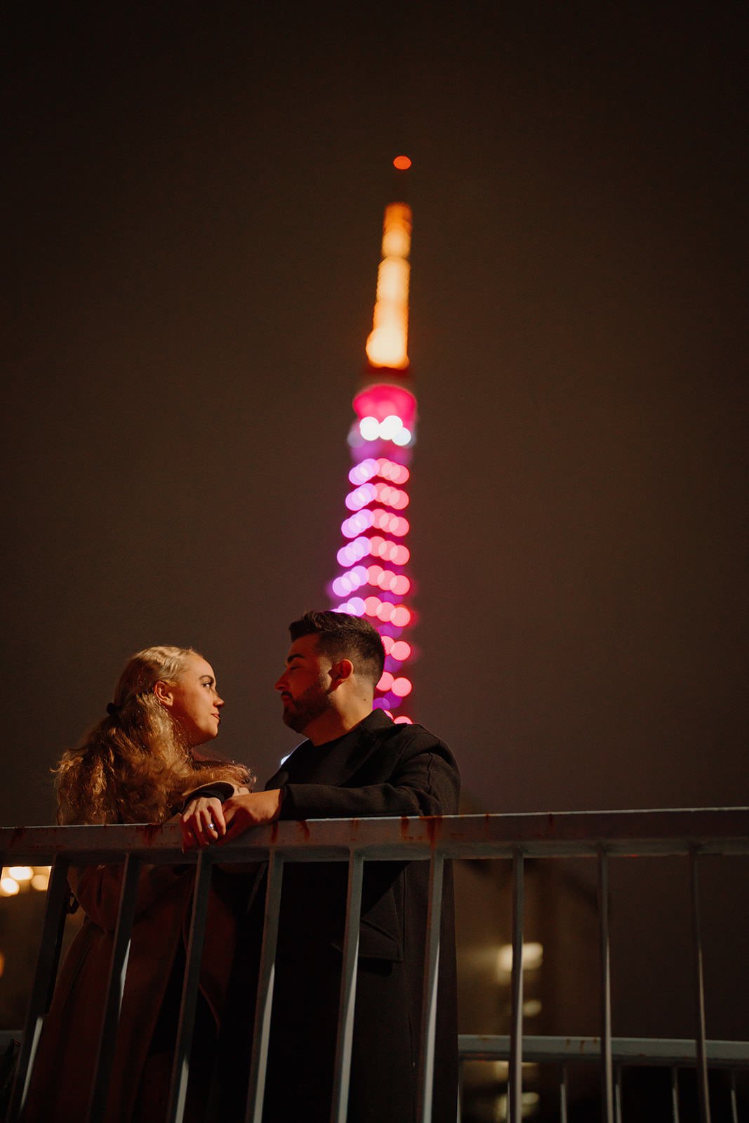 Proposal photoshoot at Tokyo Tower — night