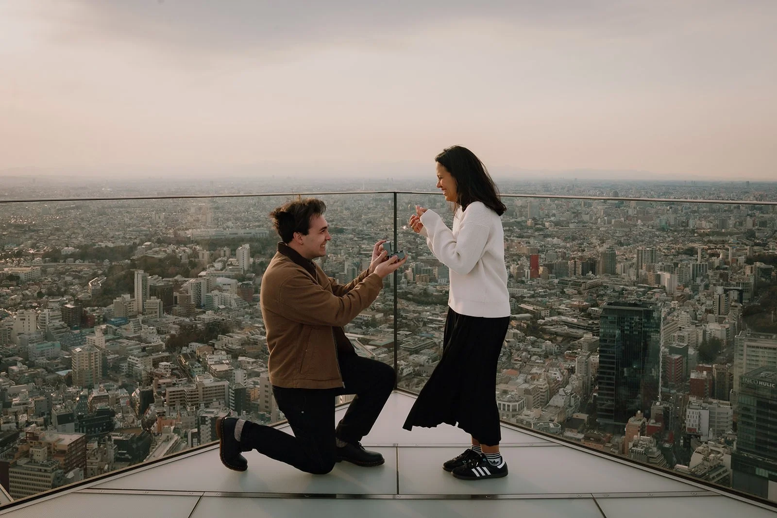 Proposal photoshoot at Shibuya Sky
