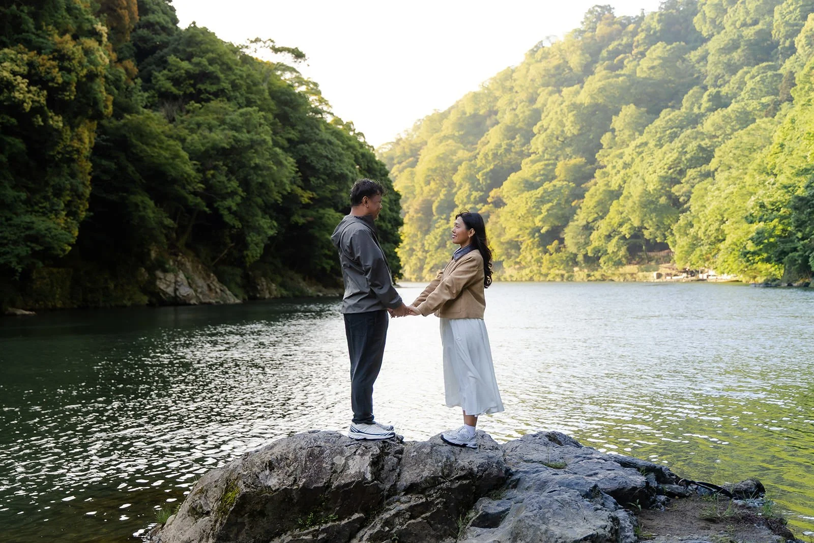 Proposal photoshoot at Katsura River, Arashiyama