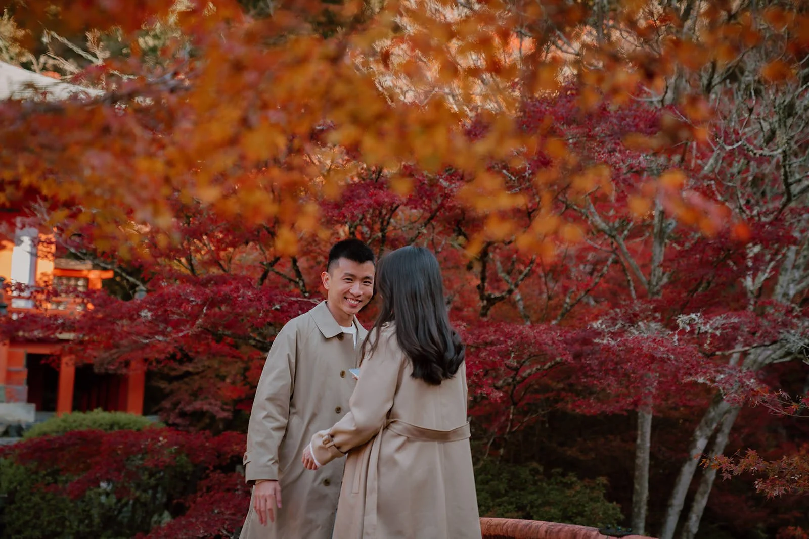 Proposal photoshoot at Daigo-ji — autumn