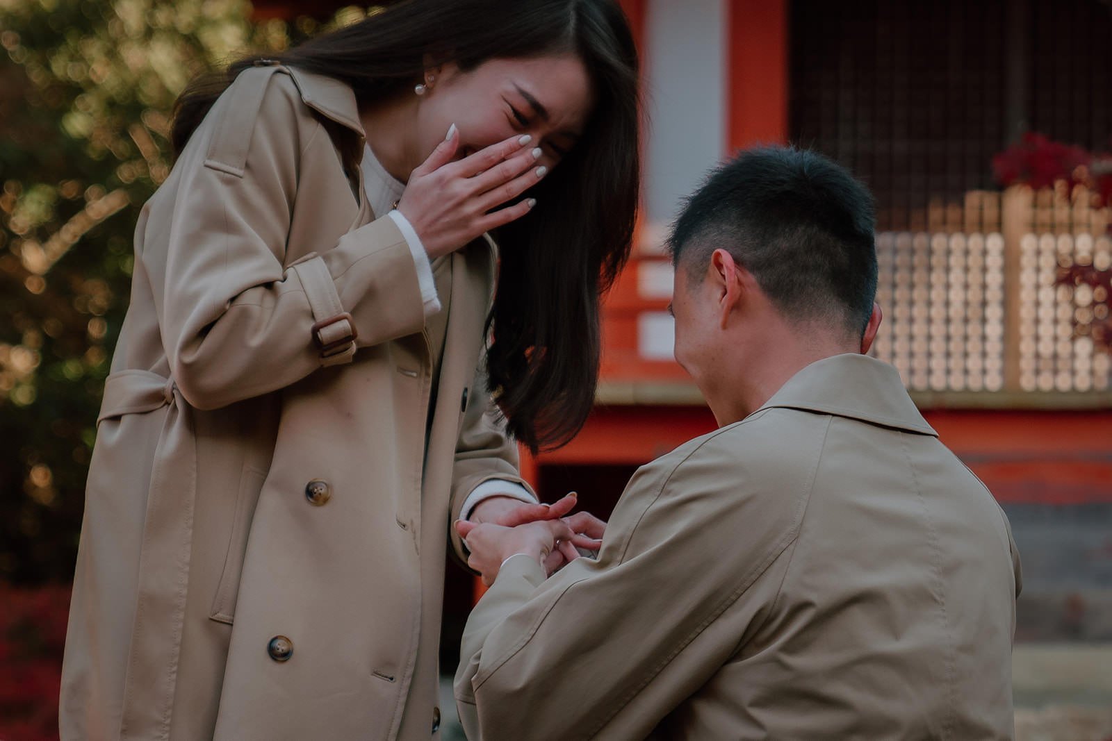 Proposal photoshoot at Daigo-ji — autumn