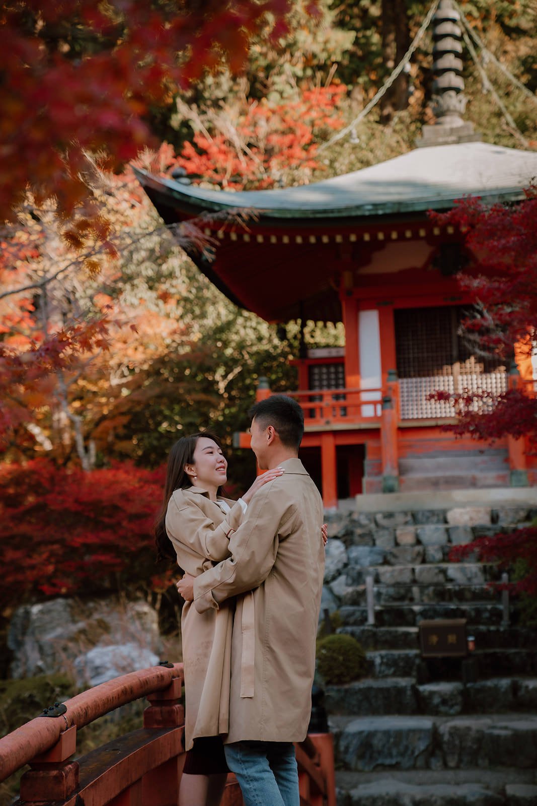 Proposal photoshoot at Daigo-ji — autumn