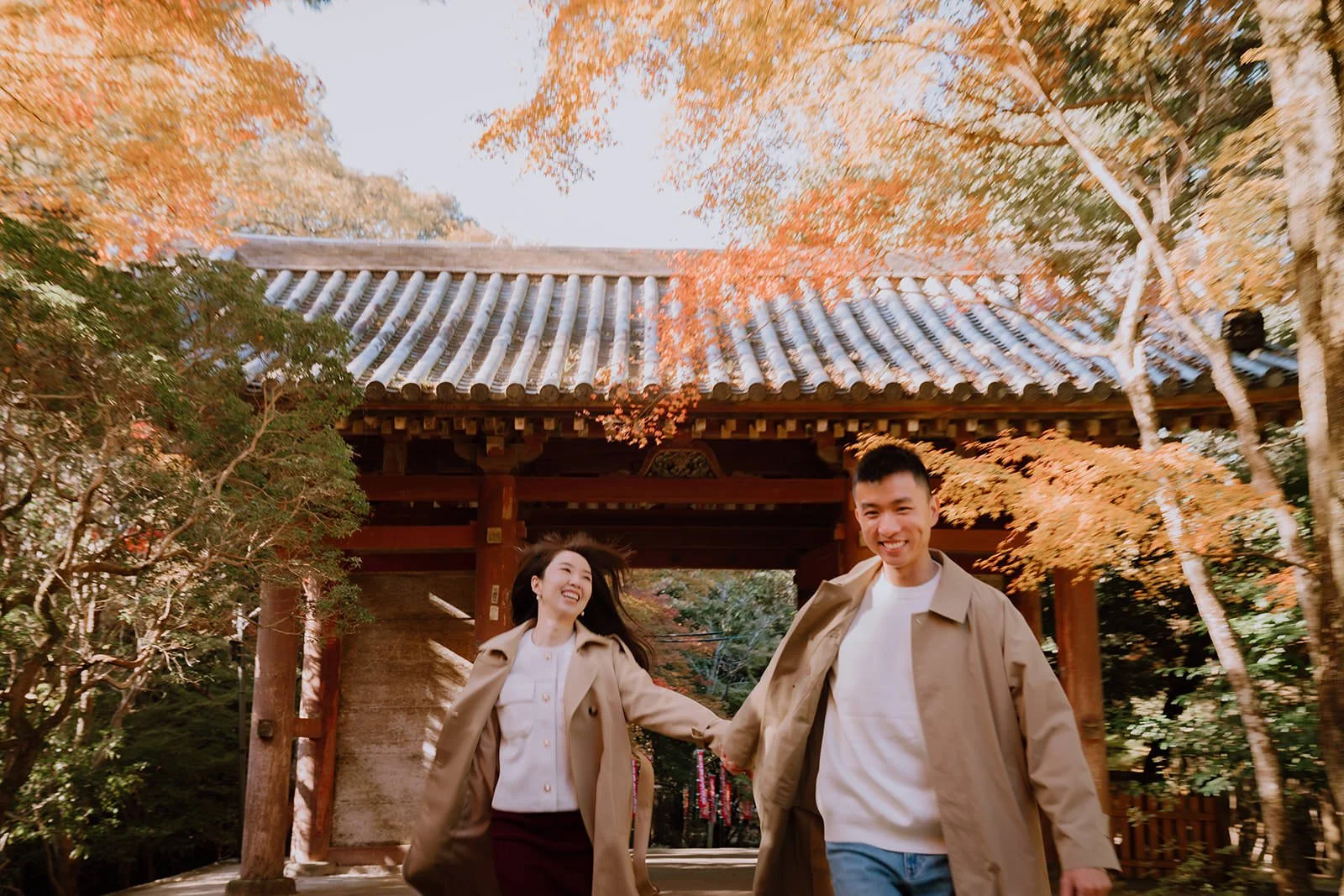 Proposal photoshoot at Daigo-ji — autumn