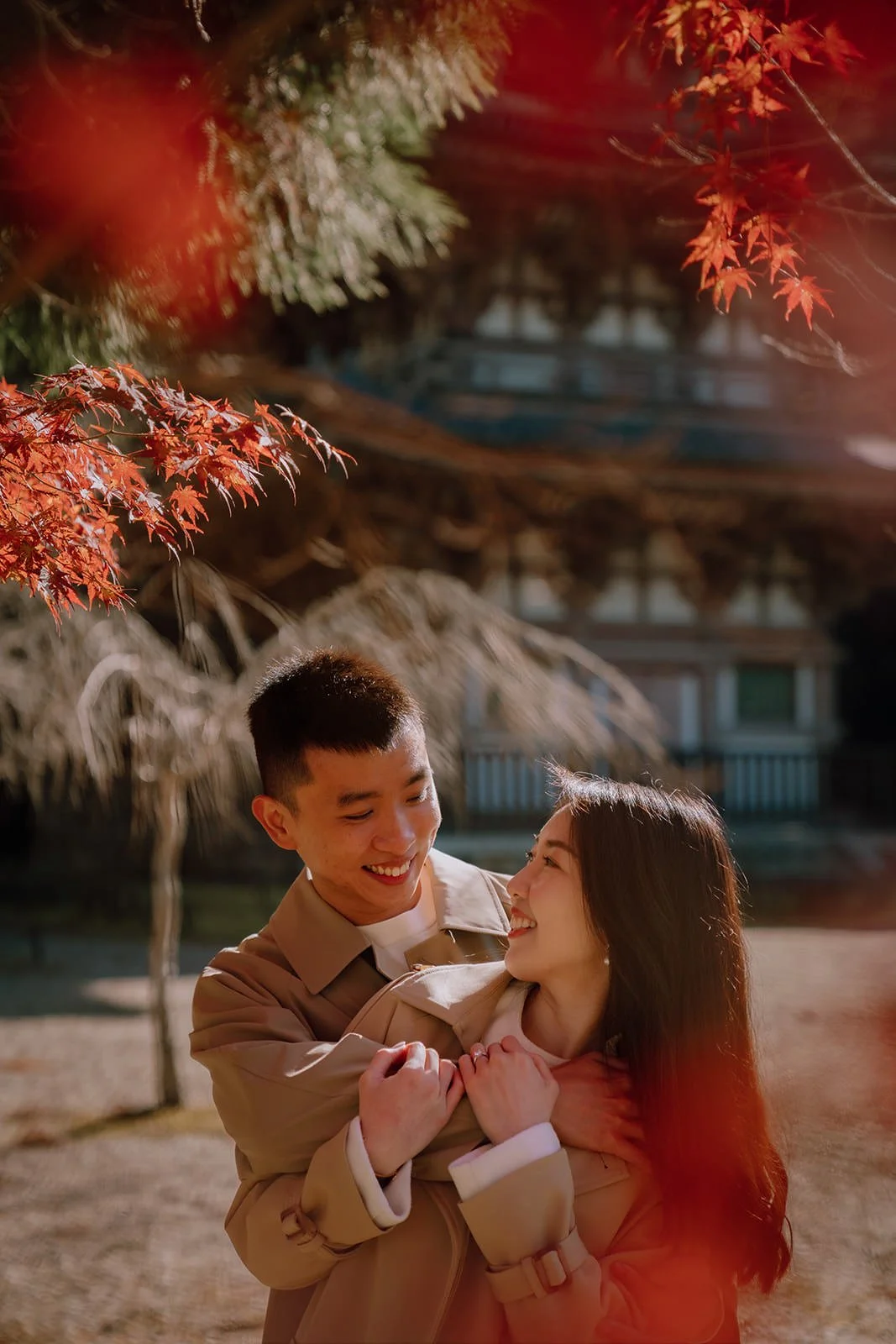 Proposal photoshoot at Daigo-ji — autumn