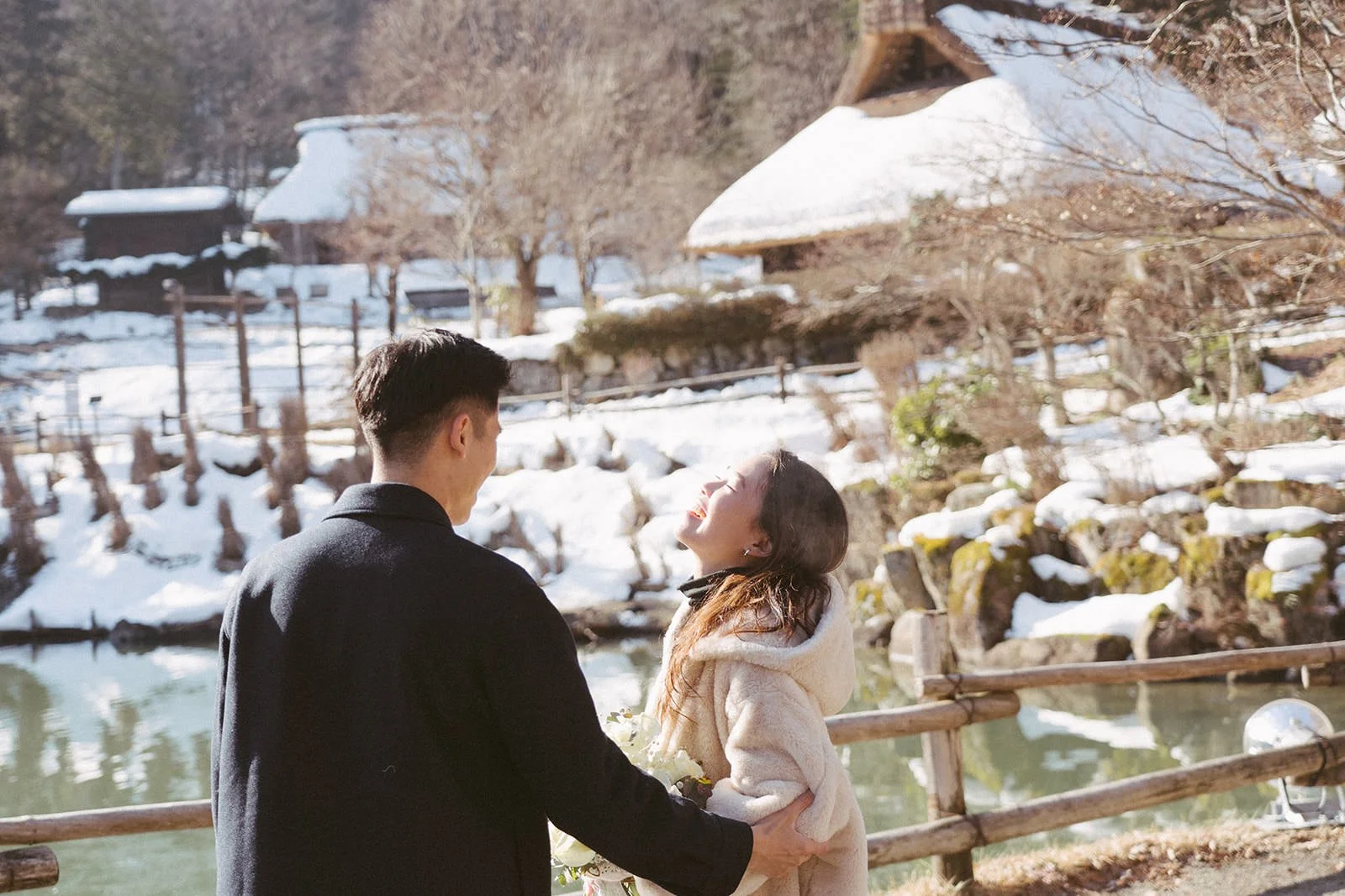 Proposal photoshoot at Hida no Sato — snowy