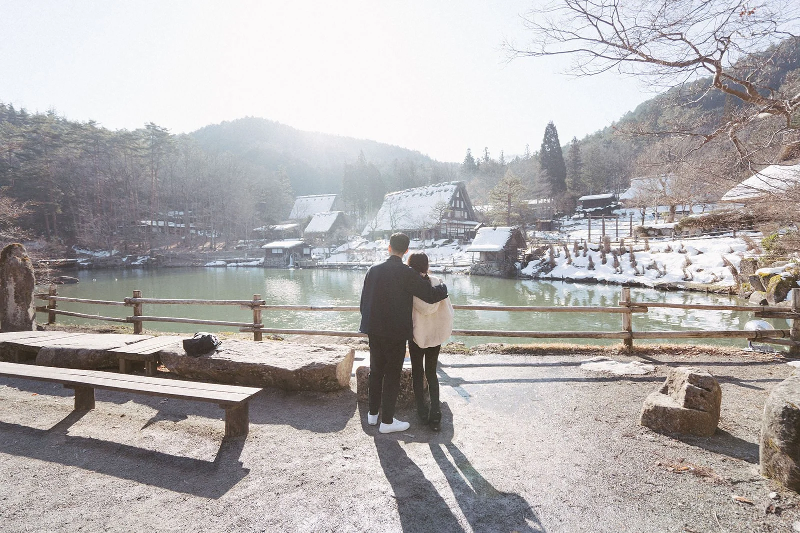 Proposal photoshoot at Hida no Sato — snowy