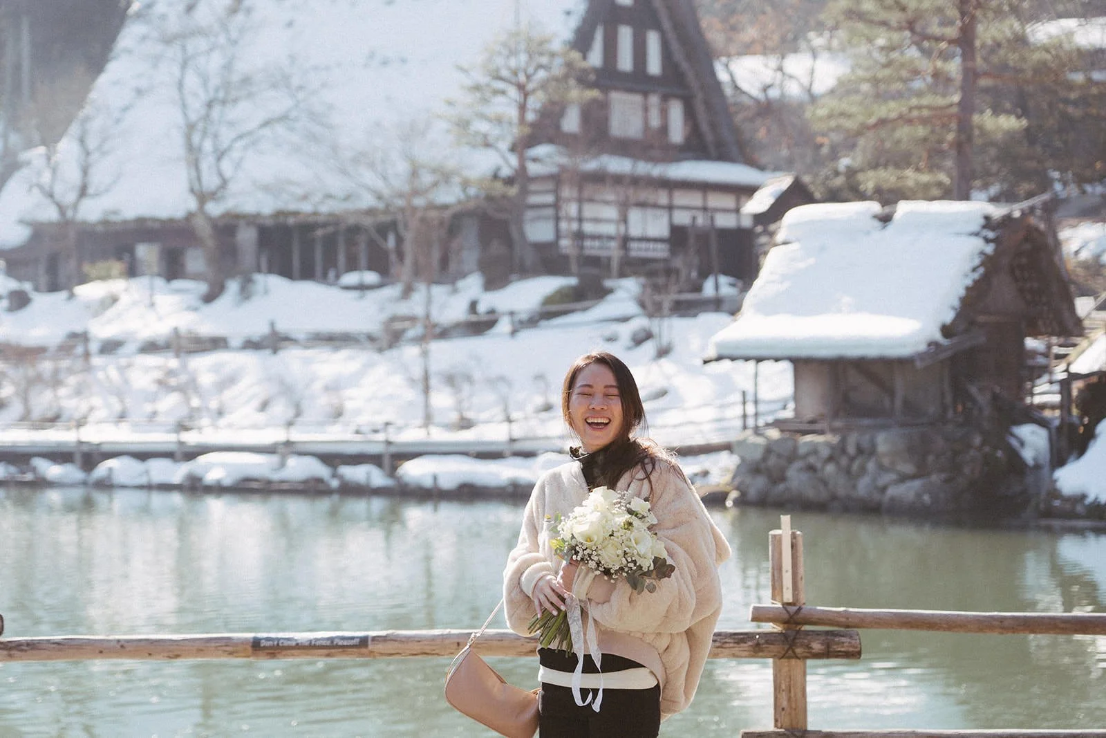 Proposal photoshoot at Hida no Sato — snowy