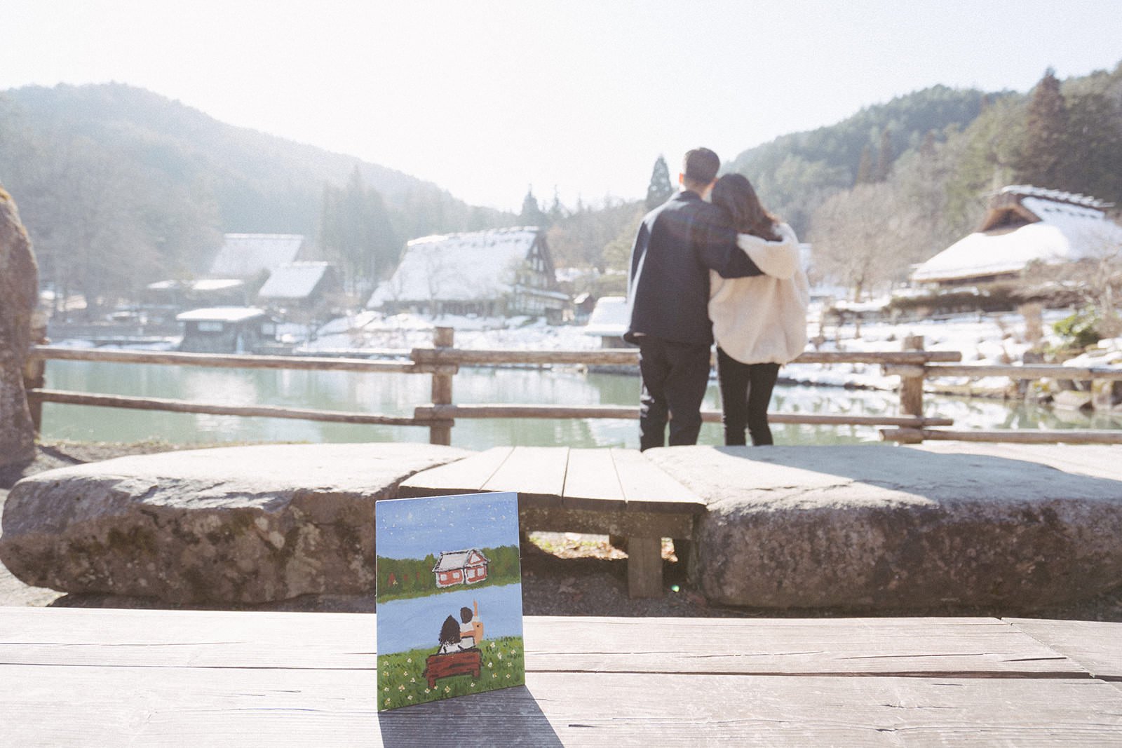 Proposal photoshoot at Hida no Sato — snowy