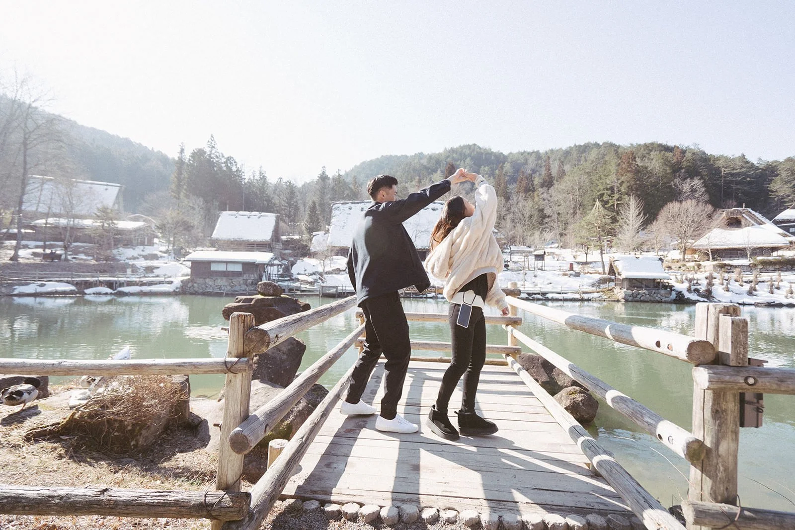 Proposal photoshoot at Hida no Sato — snowy