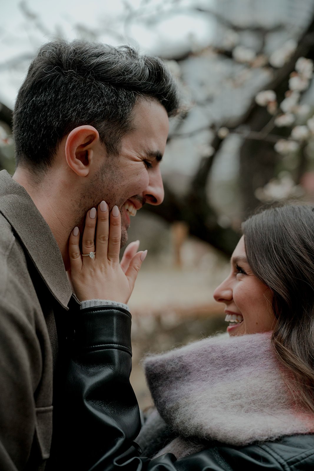 Proposal photography Tokyo winter garden afternoon