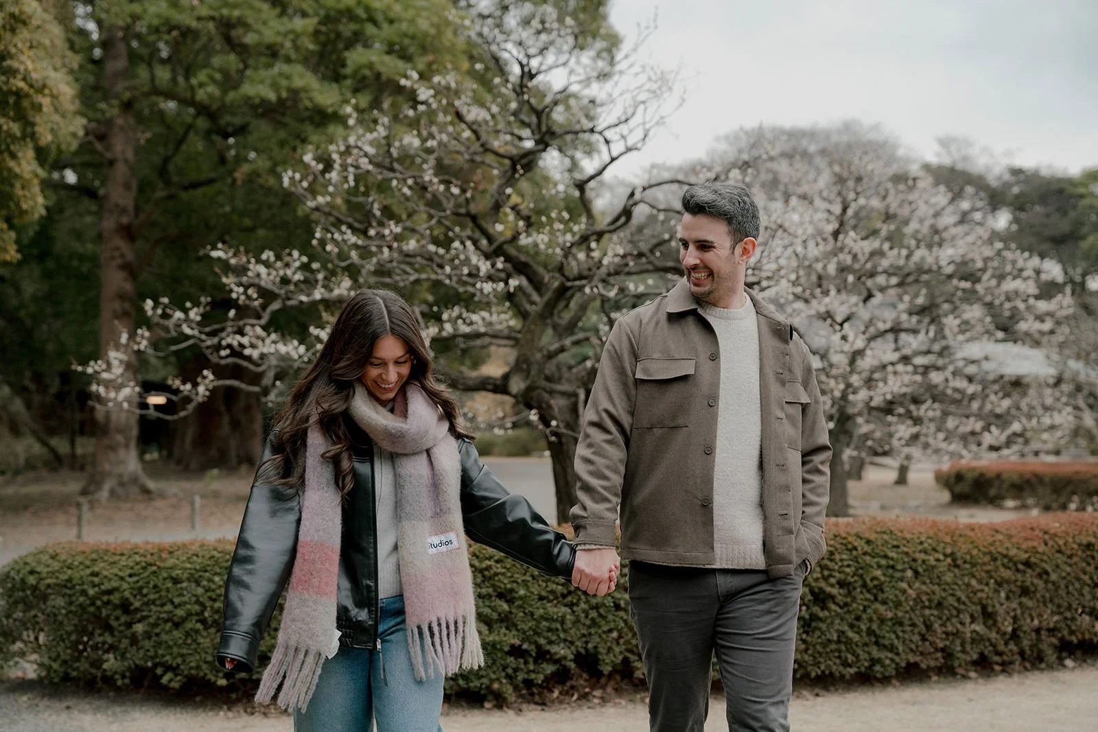 Winter proposal portrait session Hamarikyu Tokyo