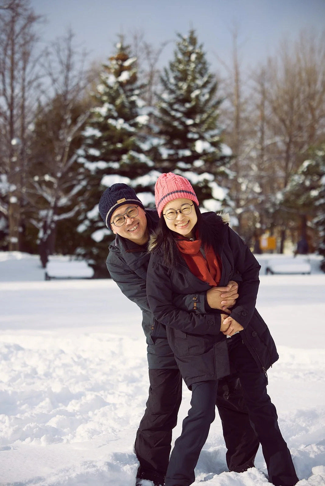 couples photoshoot sapporo snow