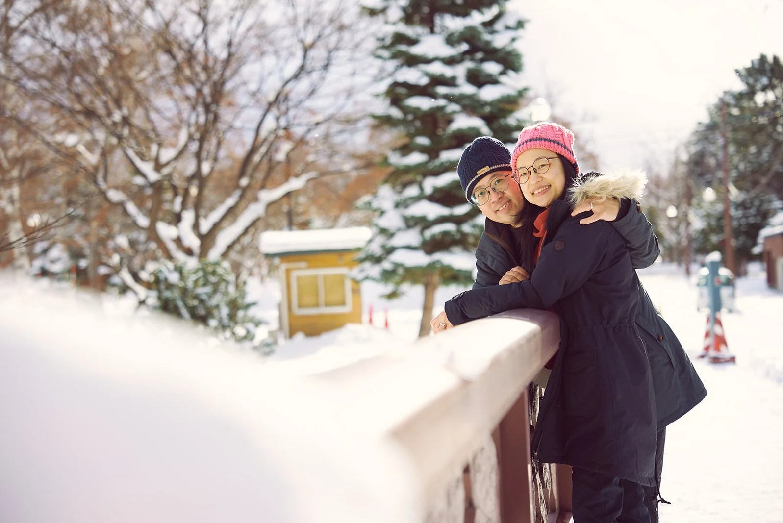 couples photoshoot sapporo snow