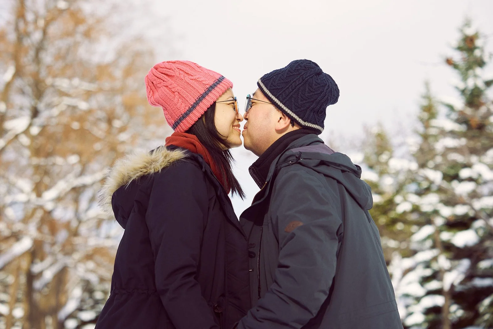 couples photoshoot sapporo snow