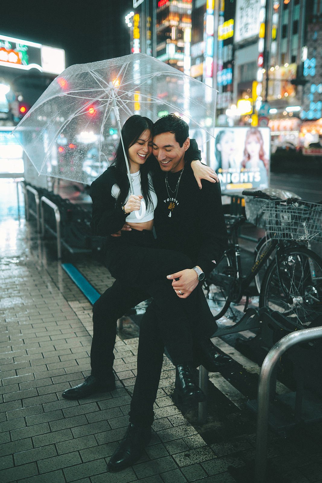 couples photoshoot shinjuku night lights