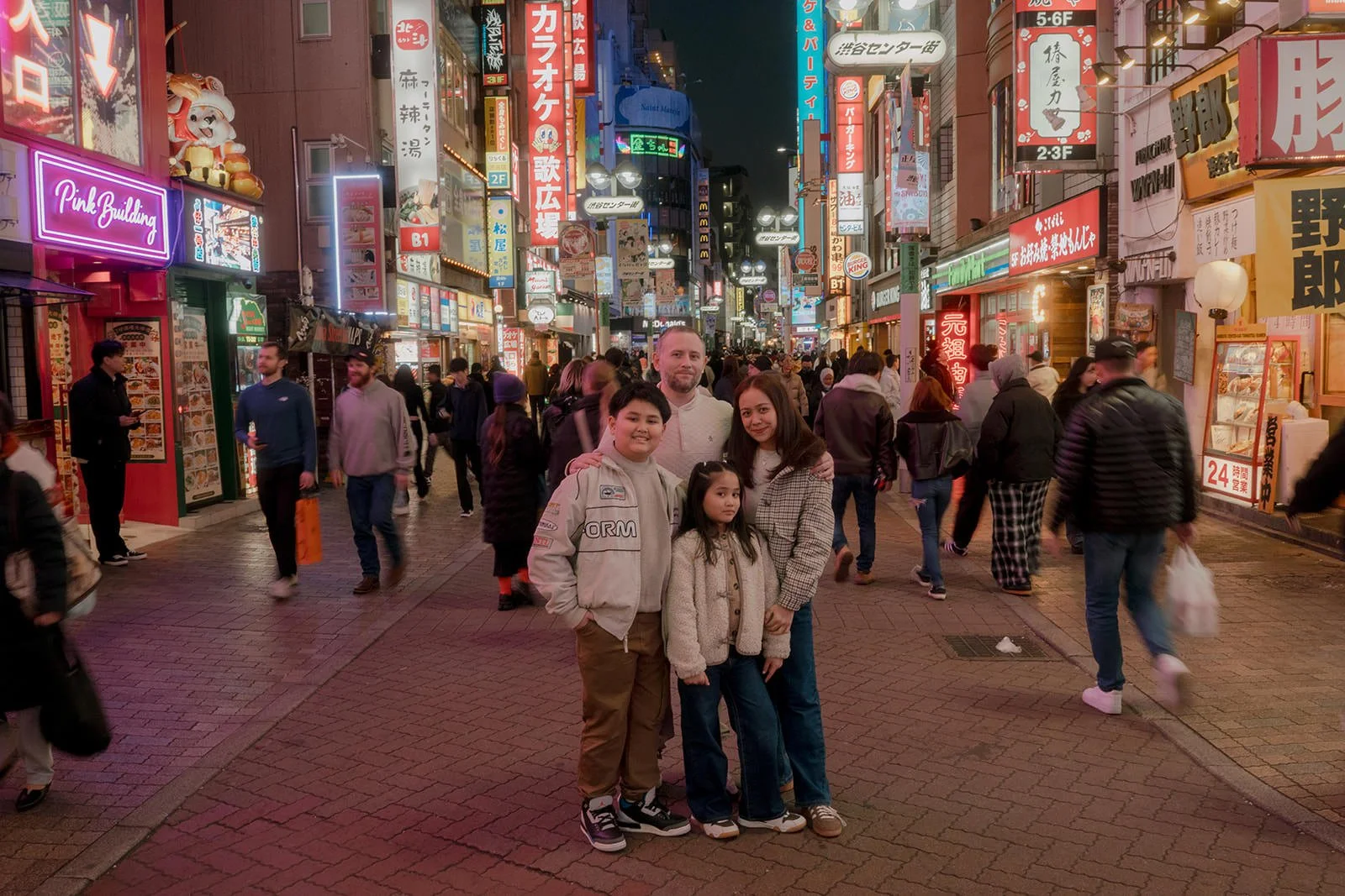 family photoshoot shibuya night