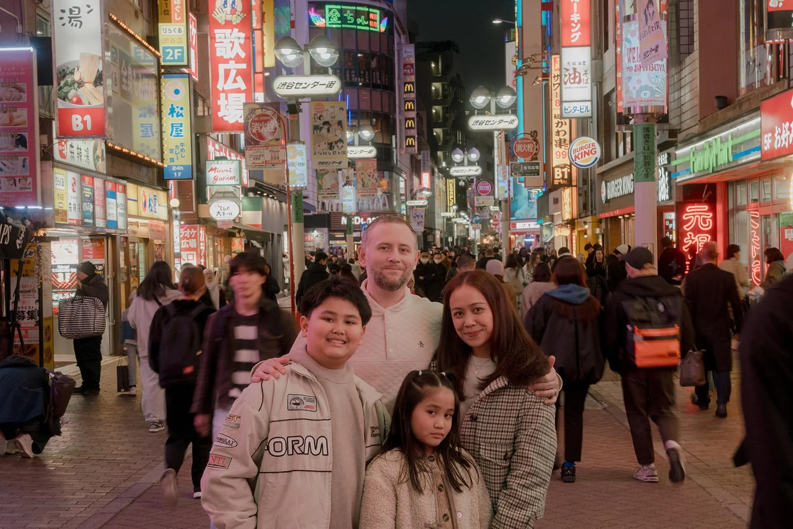 family photoshoot shibuya night