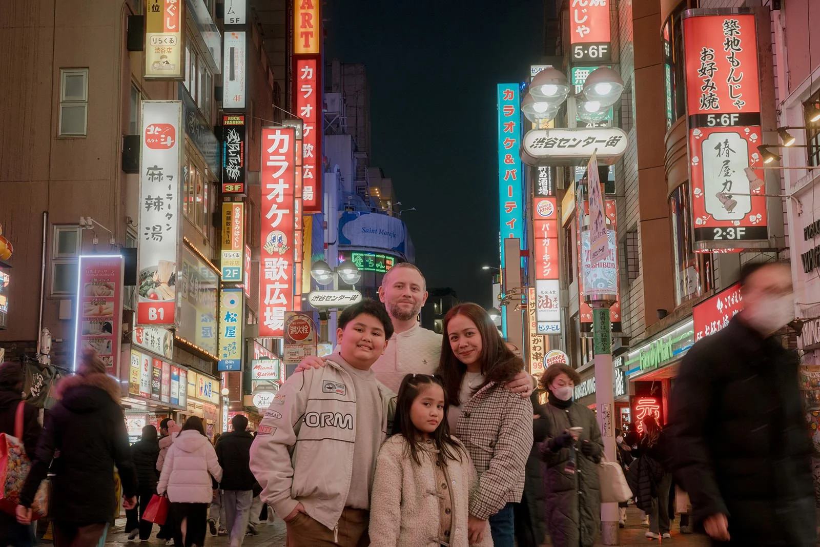 family photoshoot shibuya night
