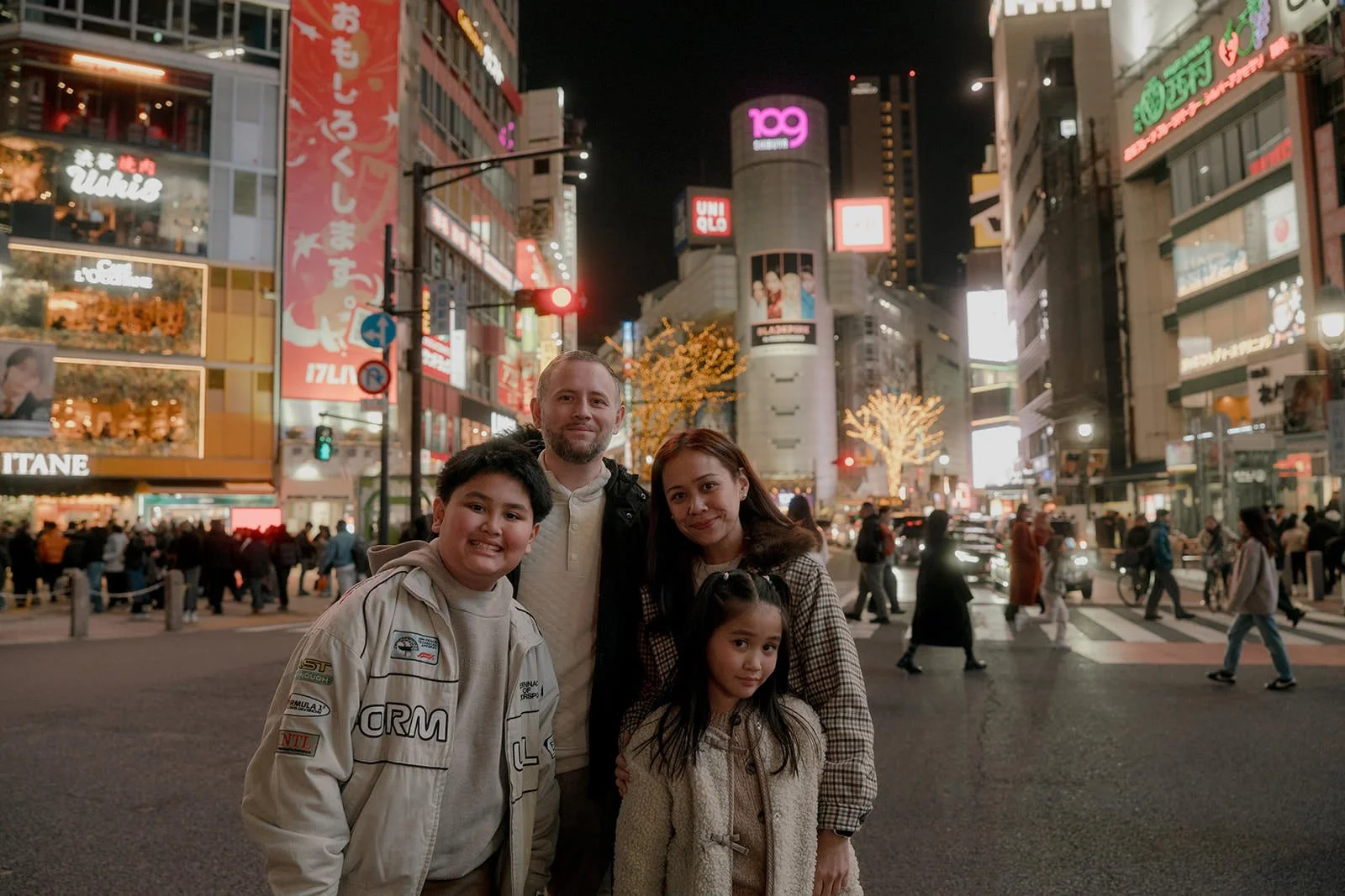 family photoshoot shibuya night