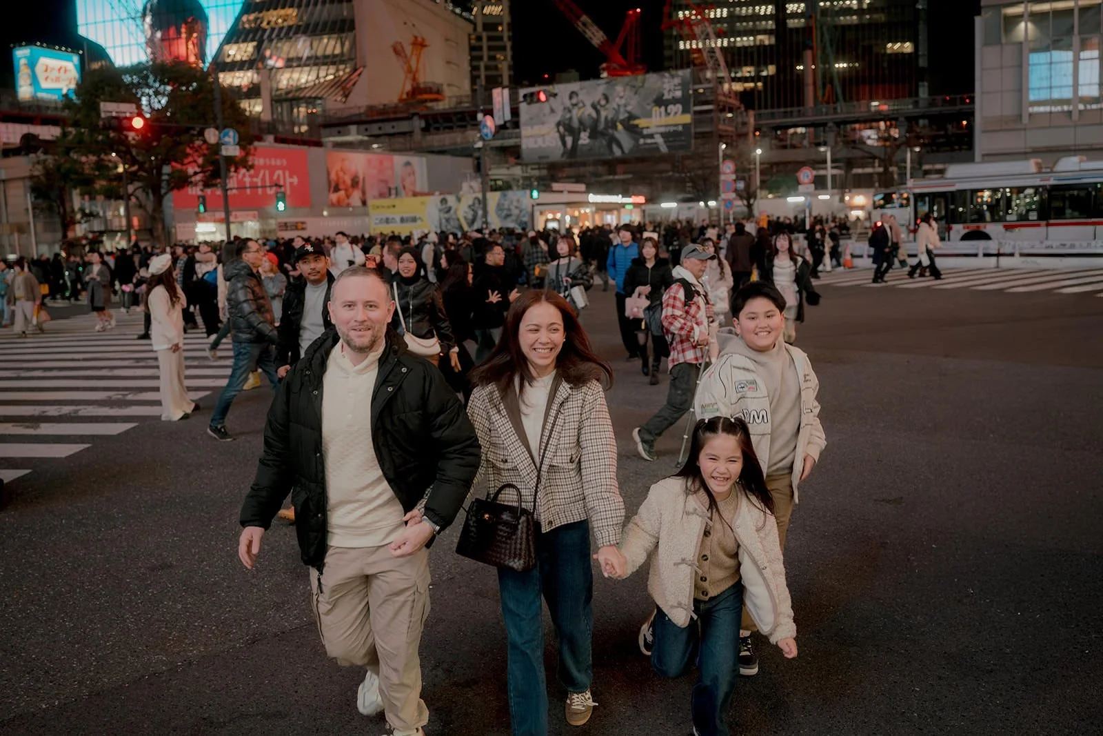 family photoshoot shibuya night