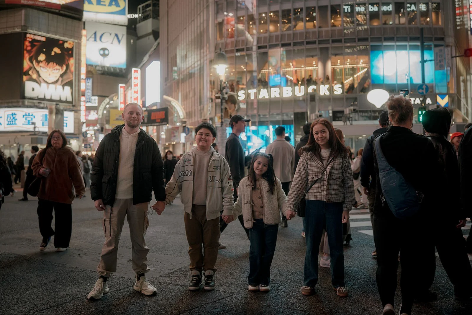 family photoshoot shibuya night