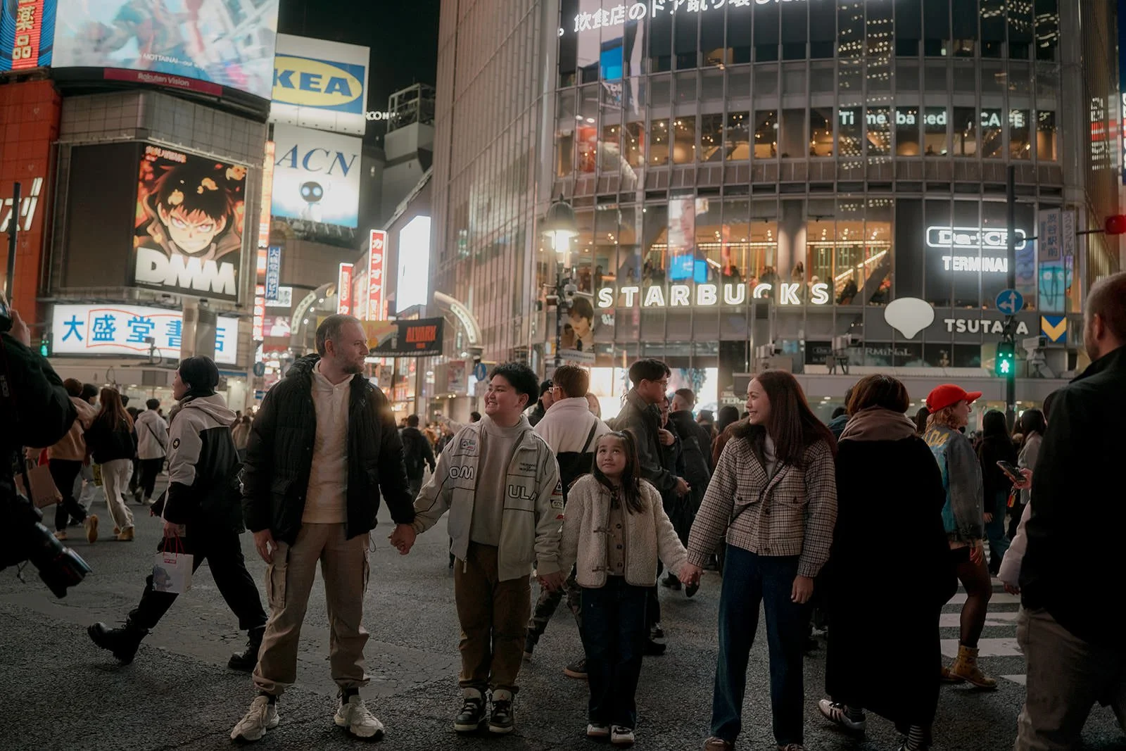 family photoshoot shibuya night