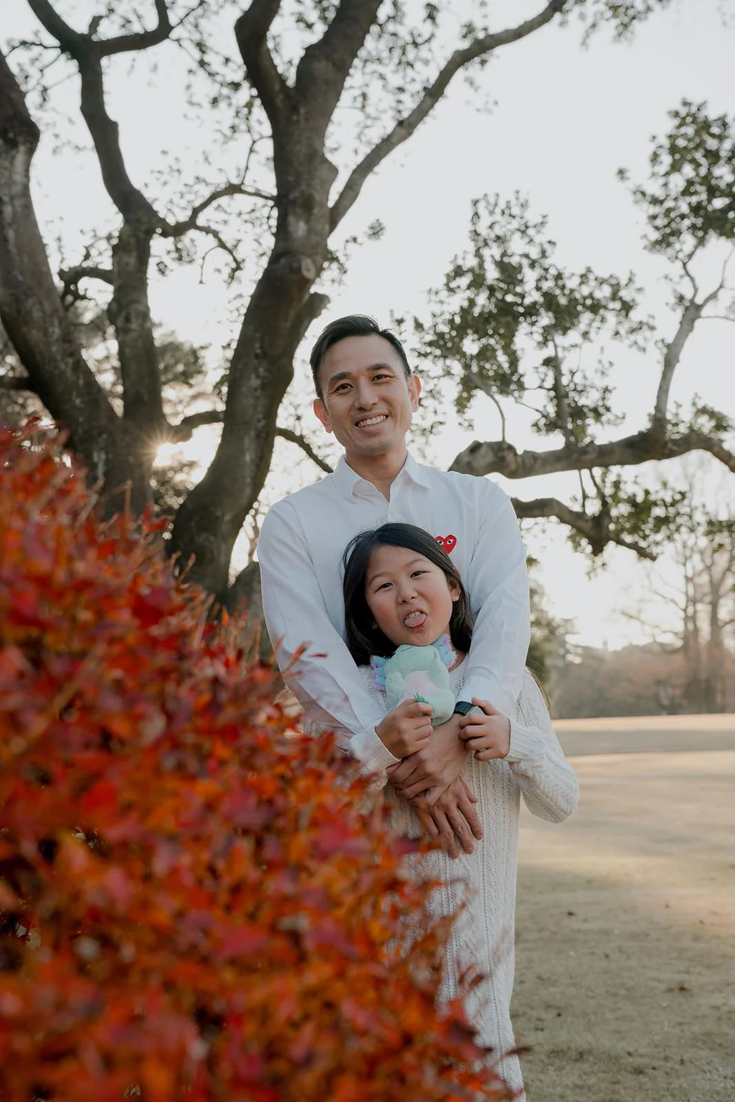 family photoshoot shinjuku gyoen sunset