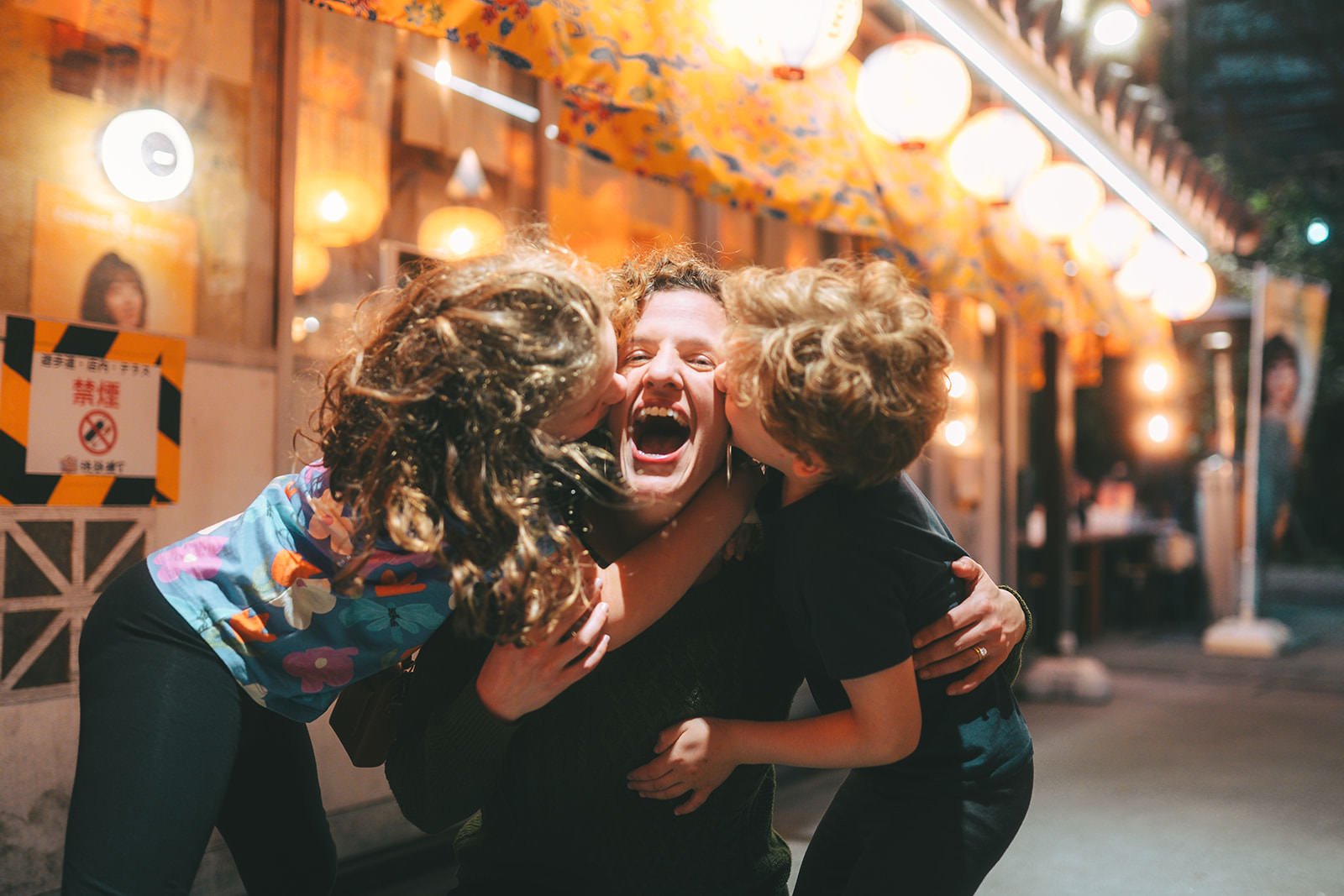 Family photoshoot in Shibuya at night, Tokyo