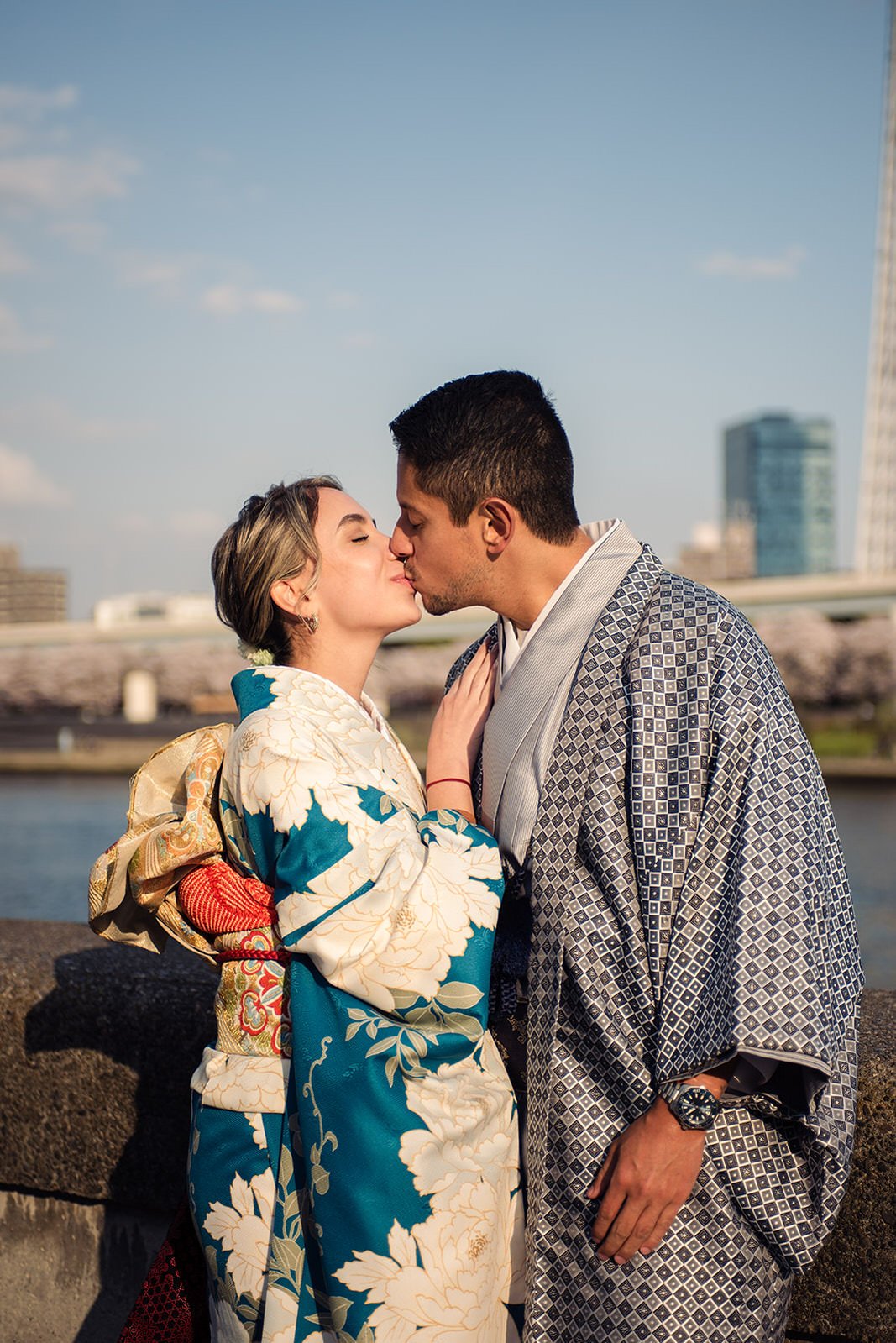 Kimono proposal photoshoot cherry blossoms Sumida Koen Tokyo, photo 2