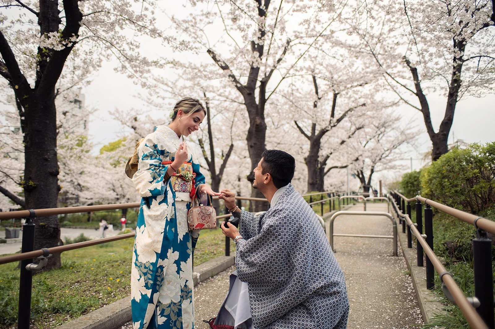 Kimono proposal photoshoot cherry blossoms Sumida Koen Tokyo, photo 19