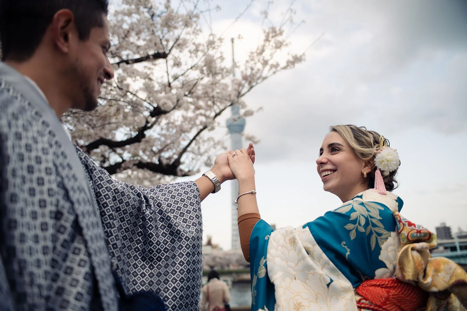 Kimono proposal photoshoot cherry blossoms Sumida Koen Tokyo, photo 22