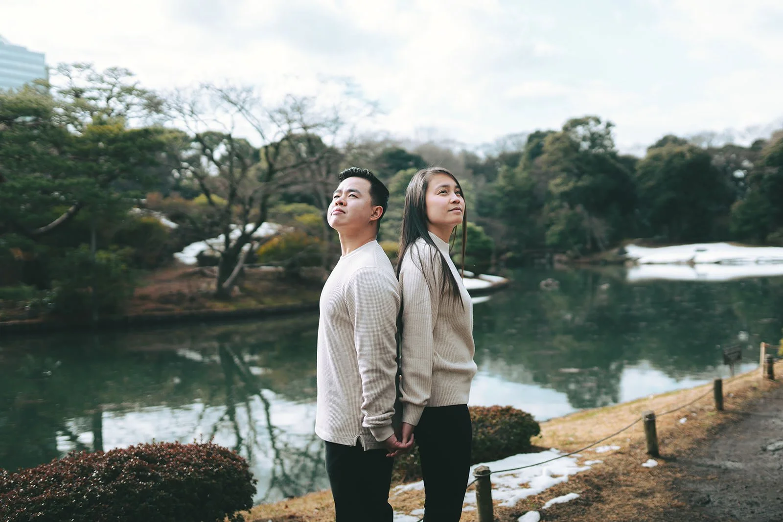 Proposal photoshoot Rikugien Garden winter snow Tokyo, photo 12