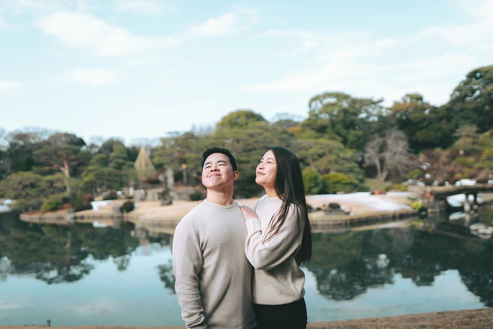 Proposal photoshoot Rikugien Garden winter snow Tokyo, photo 21