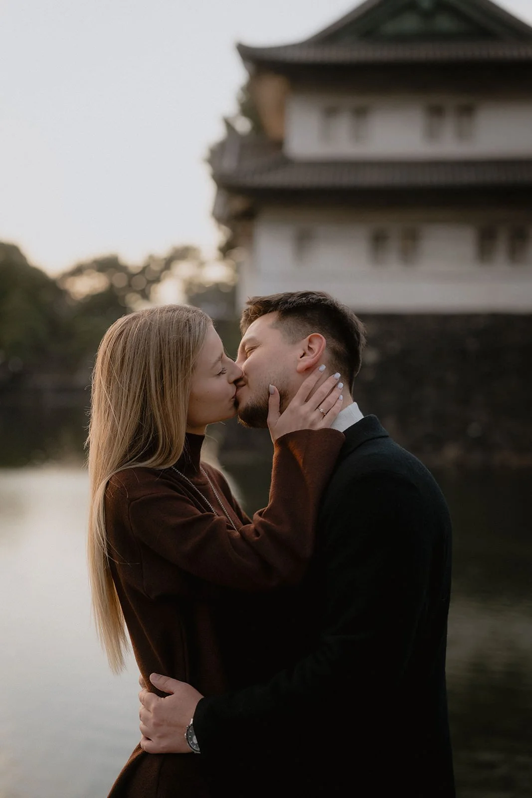 Proposal photoshoot Imperial Palace sunset Tokyo, photo 15