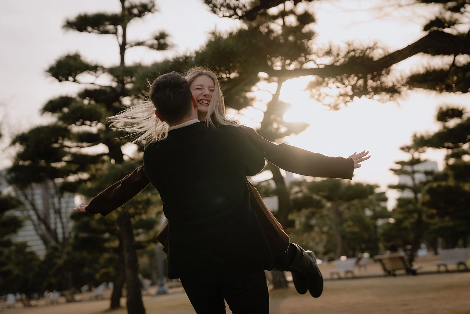 Proposal photoshoot Imperial Palace sunset Tokyo, photo 19
