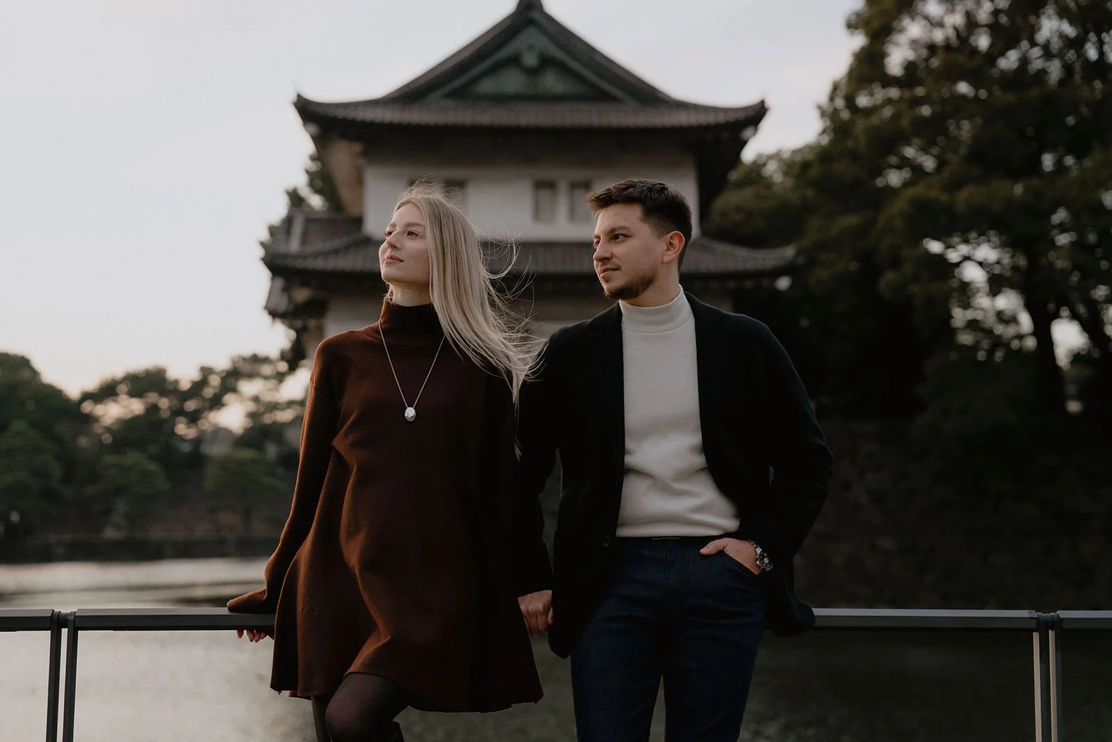 Proposal photoshoot Imperial Palace sunset Tokyo, photo 29